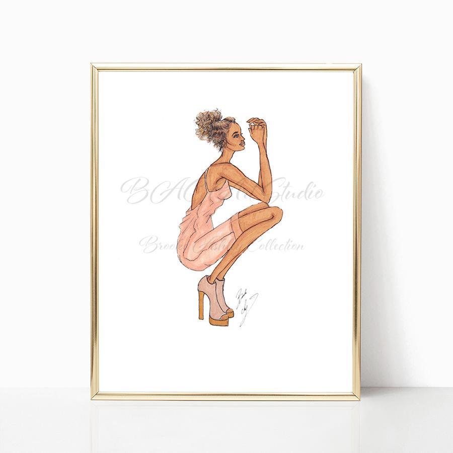brooke-ashley-collection-bac-art-studio - "Lady in Blush" Art Print -  - Brooke Ashley Collection BAC Art Studio