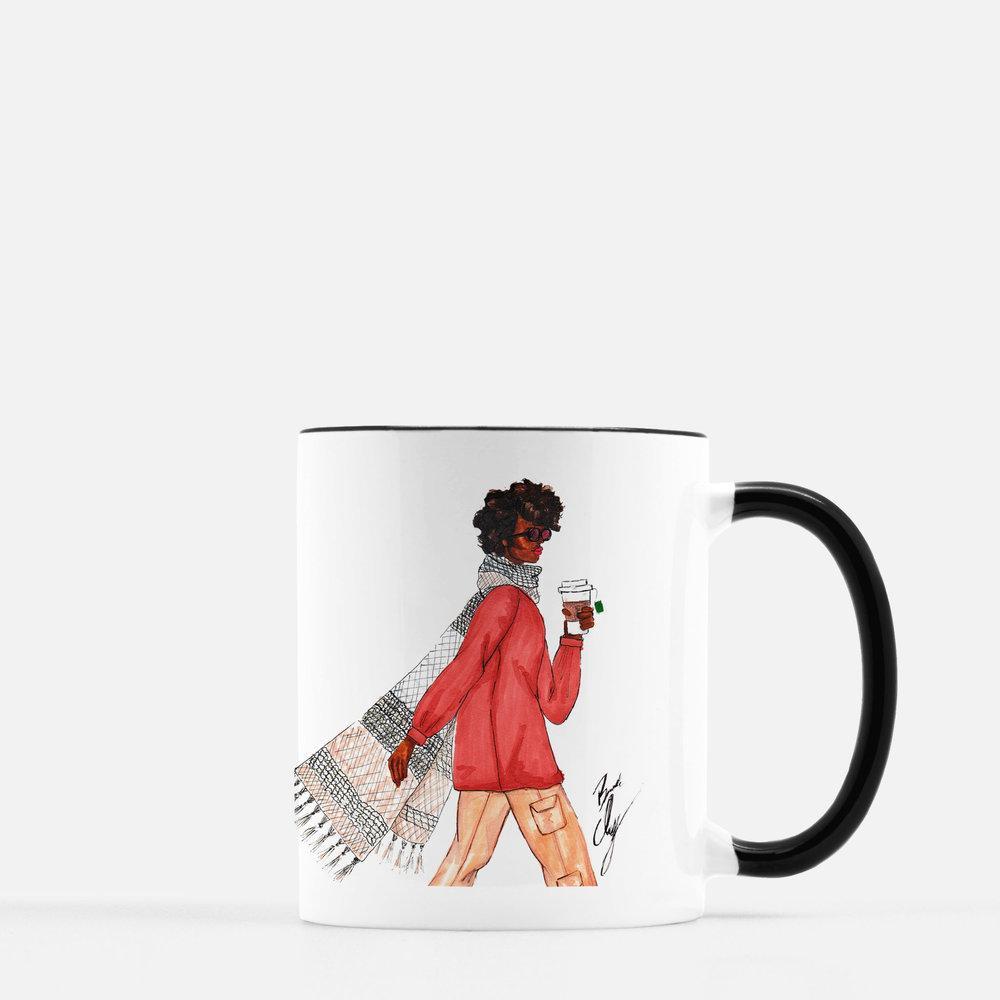 brooke-ashley-collection-bac-art-studio - "Scarf & Latte" Coffee Mug -  - Brooke Ashley Collection BAC Art Studio